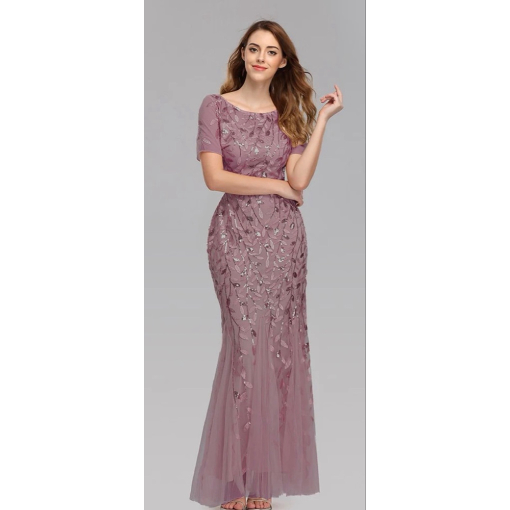 NEW Elegant Mother of Bride Sequin Mermaid Embroidery Evening Dress 2X